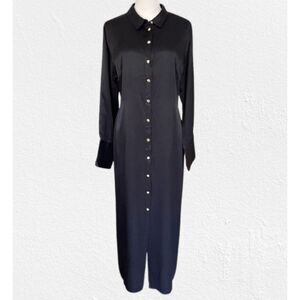 J. CREW Shirt Dress Black with Gold Buttons